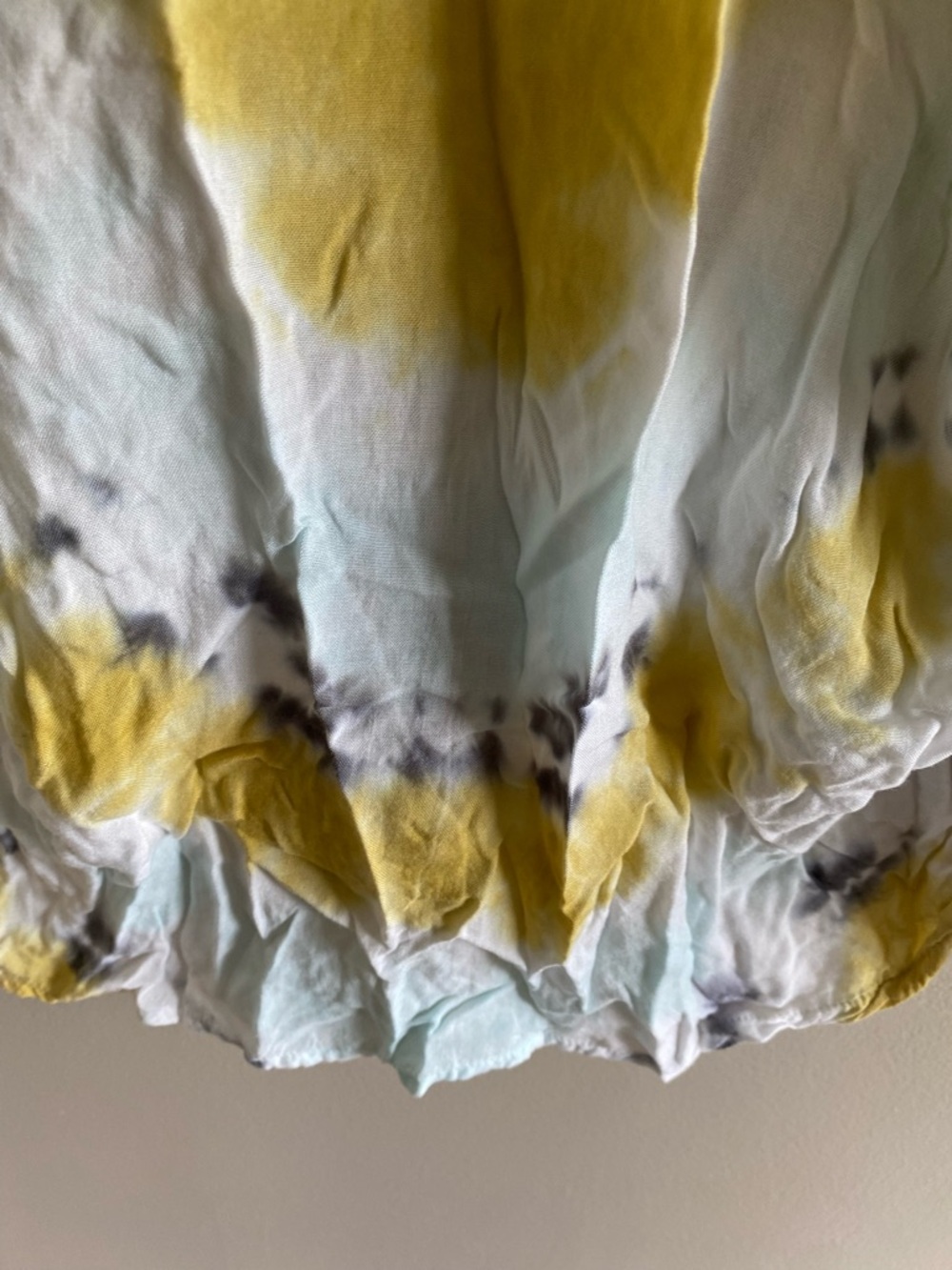 Young Fabulous & Broke Front-Tie Tie-Dye Blouse in Yellow, Light Blue & Gray - Picture 10 of 10